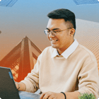 man working on laptop computer
